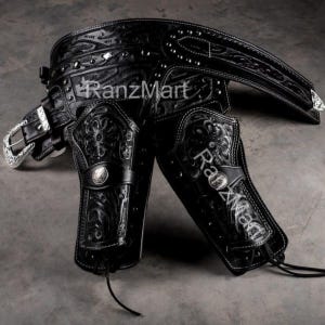 レザーベルト 弾薬ループとハンマーストラップ ウエスタンタイダウンリボルバー カウボーイガン イーザーホルスター カートリッジホルスター .22 .32 .357 .38 .44 .45
