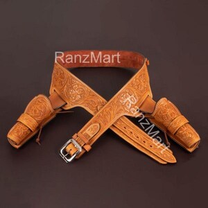 カートリッジホルスター ガンレザーベルト 弾薬ループとハンマーストラップ ウエスタンタイダウンリボルバー COWBOYLEATHER HOLSTERS .22 .32 .357 .38 .44 .45