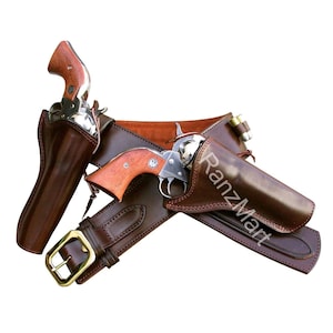 ウエスタンタイダウンリボルバー カウボーイガン イーザーホルスター カートリッジホルスター レザーベルト 弾薬ループとハンマーストラップ .22 .32 .357 .38 .44 .45