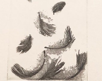 Mother Hulda / Frau Holle / Feathers - Original Etching