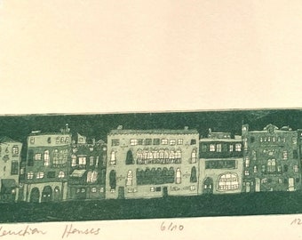 Venetian Houses - Original Etching