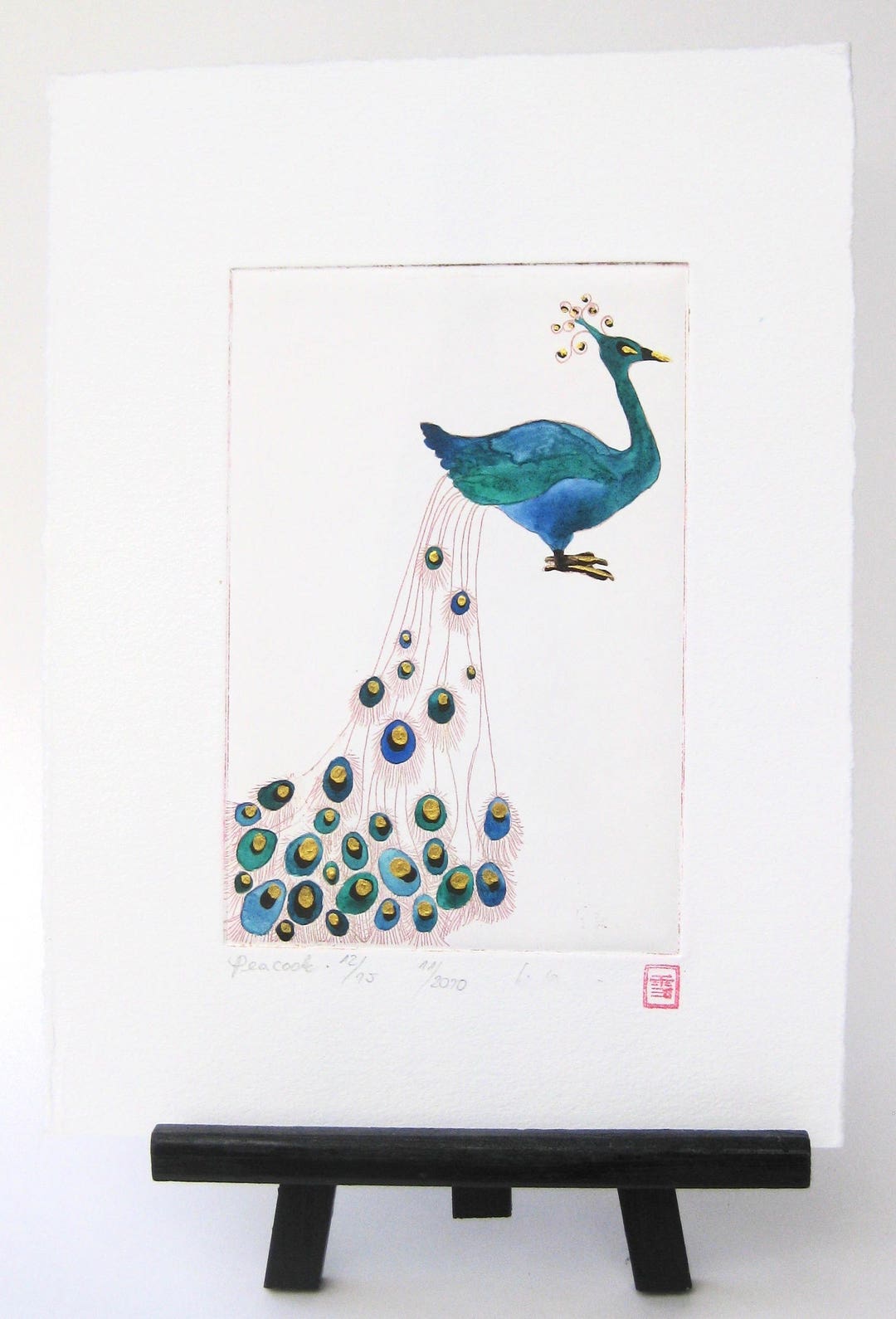 Peacock Original Etching - Etsy