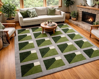Sustainable Living vloerkleed | Handgetuft wollen accenttapijt voor woonkamer en slaapkamer