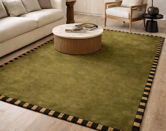 Abstract Wool Area Rug | Modern Hand-Tufted Living Carpet