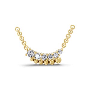 Lab Grown Diamond Necklace: 14k Yellow Gold Round Cut Solitaire