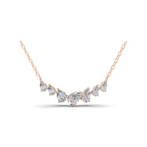 1.60 Ct Lab Grown Pear Diamond Necklace| 14k Rose Gold Necklace| Diamond Jewelry| Charm Necklace with Chain| Gift for Wife| Unique Jewelry