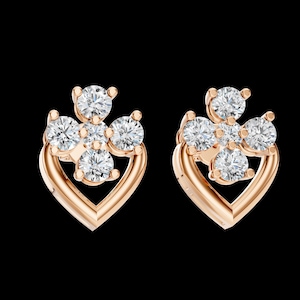 0.93 Ct Lab Grown Diamond Stud Earrings: 14k Rose Gold