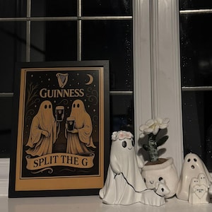 Guinness Ghost Art Print: Vintage Halloween Bar Decor image 2