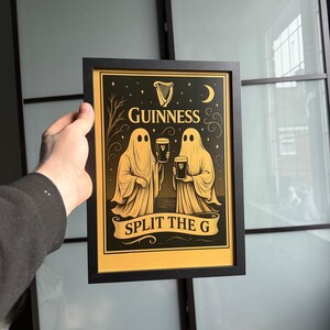 Guinness Ghost Art Print: Vintage Halloween Bar Decor image 3
