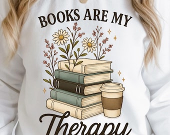 Pila de libros florales / Diseño retro para amantes de los libros / Descarga digital