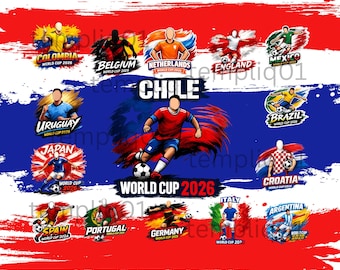 World Cup 2026 PNG Bundle, North America Host Nations Soccer Design, USA Canada Mexico Football Png Bundle, WC 2026 Sublimation File