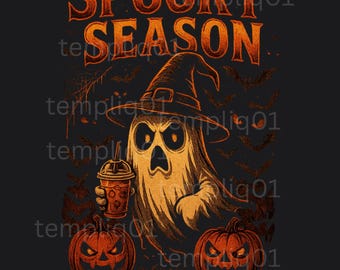 Spooky Season PNG SVG, Halloween Costume PNG, Trendy Halloween t shirt, Horror Png, Trendy png, Sublimation design, Ghost Pumpkin shirt Svg