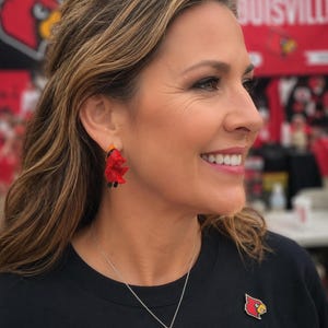Cardinal chomper earrings