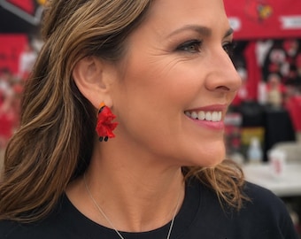 Cardinal chomper earrings