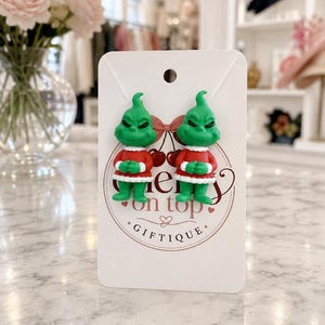 Articulated Grinch earrings