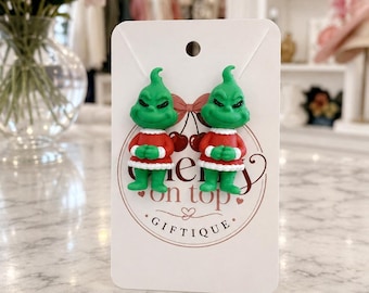 Articulated Grinch earrings