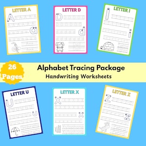 Alphabet Tracing Worksheets: Preschool-Kindergarten Handwriting Practice (A4 PDF Download)