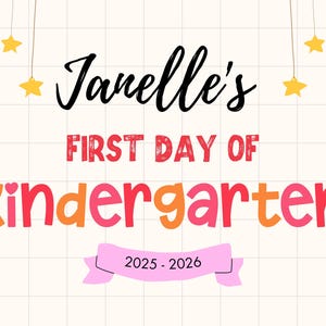 Erster Tag des Kindergarten Zeichen druckbare, Back to School Photo Prop, Sofortiger Download Kindergarten Zeichen, ersten Tag druckbare für Kinder