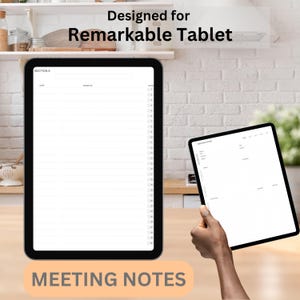 Remarkable 2 Meeting Template: Meeting Notes, Agenda, Action Items (Digital Download)
