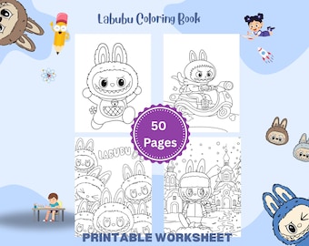 Labubu Coloring Pages: 50 Fun Designs for Kids & Adults (PDF Download A4/8.5x11in