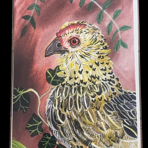 Grillige kipkunstprint: boerderijkeuken of kinderkamerdecoratie - cadeau kippenliefhebber