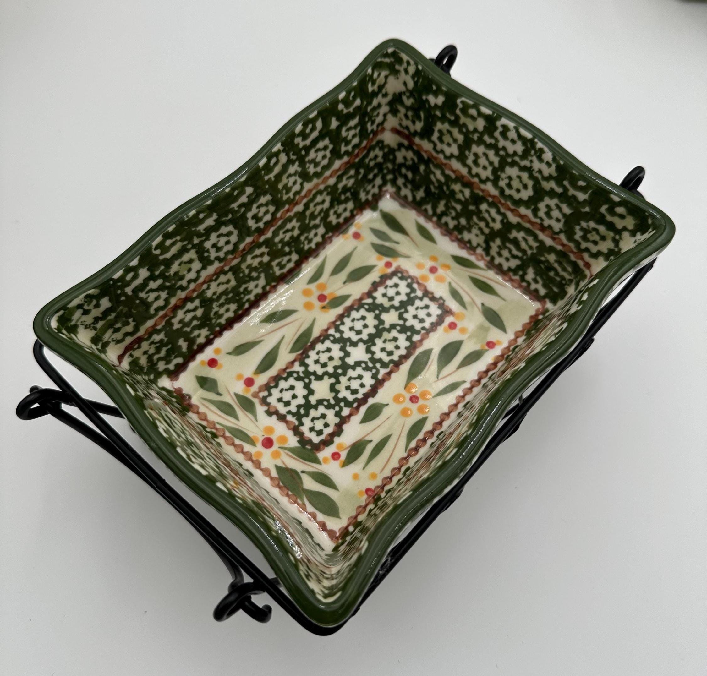 Temptations by Tara Old World Green Platter/tray, Oven Ware, Mugs