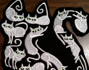 cat patch,embroidered patch