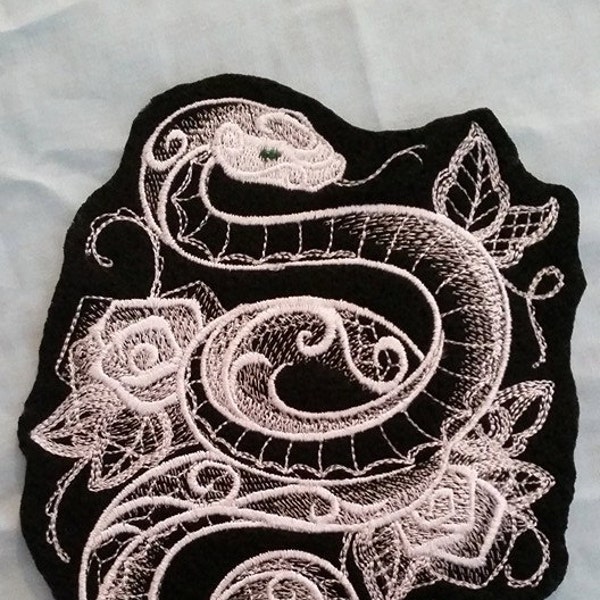 Snake Patch, embroidered