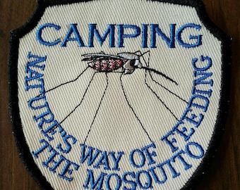Camping Mosquito Embroidered Patch: Nature's Way