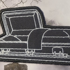 Coffin patch, embroidered patch