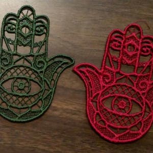 Hamsa Lace Patch, evil eye image 1