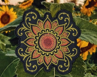 parche de girasol. bordado
