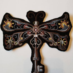 Steampunk dragonfly patch