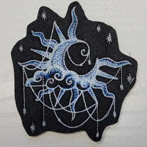 Moon, dreamscape embroidered patch