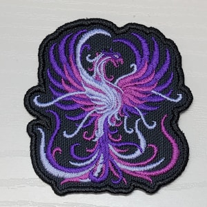 Purple Phoenix embroidered patch