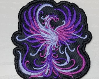 Purple Phoenix embroidered patch
