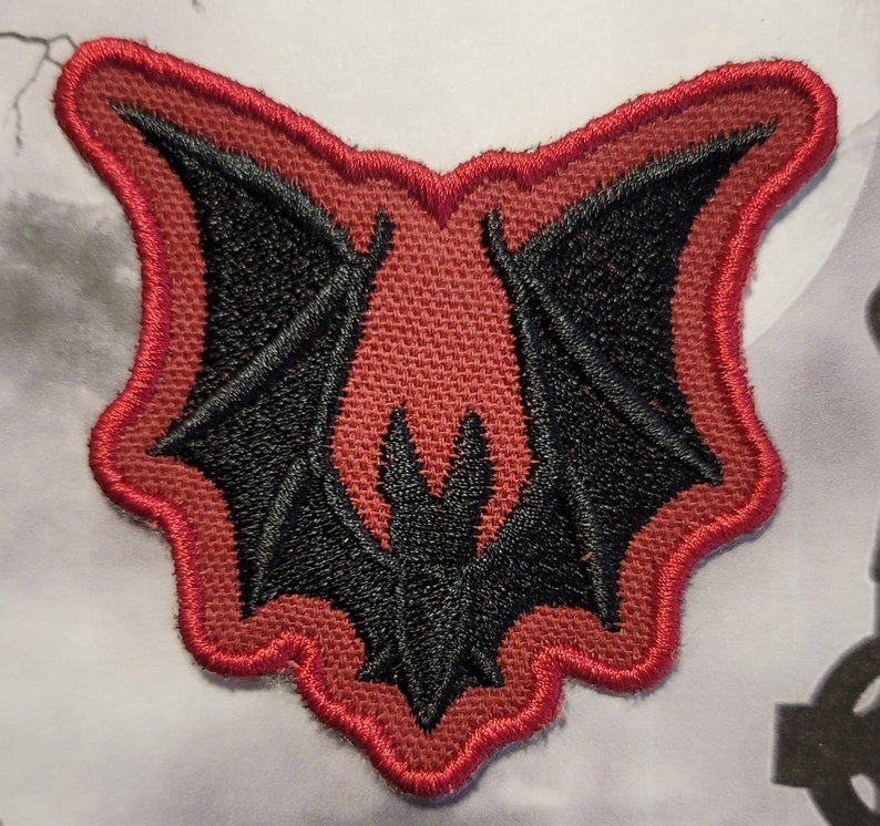 Bat patch, embroidered image 1
