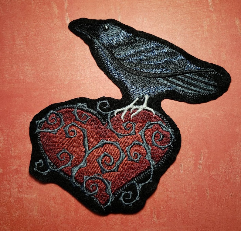 Raven heart patch.