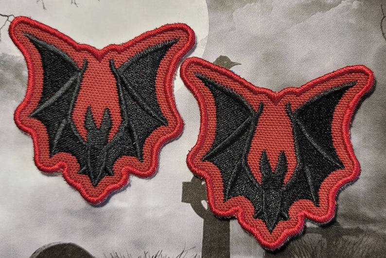 Bat patch, embroidered image 2