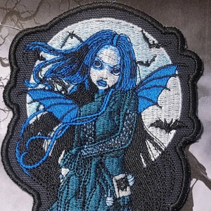 Gothic fairy, embroidered patch