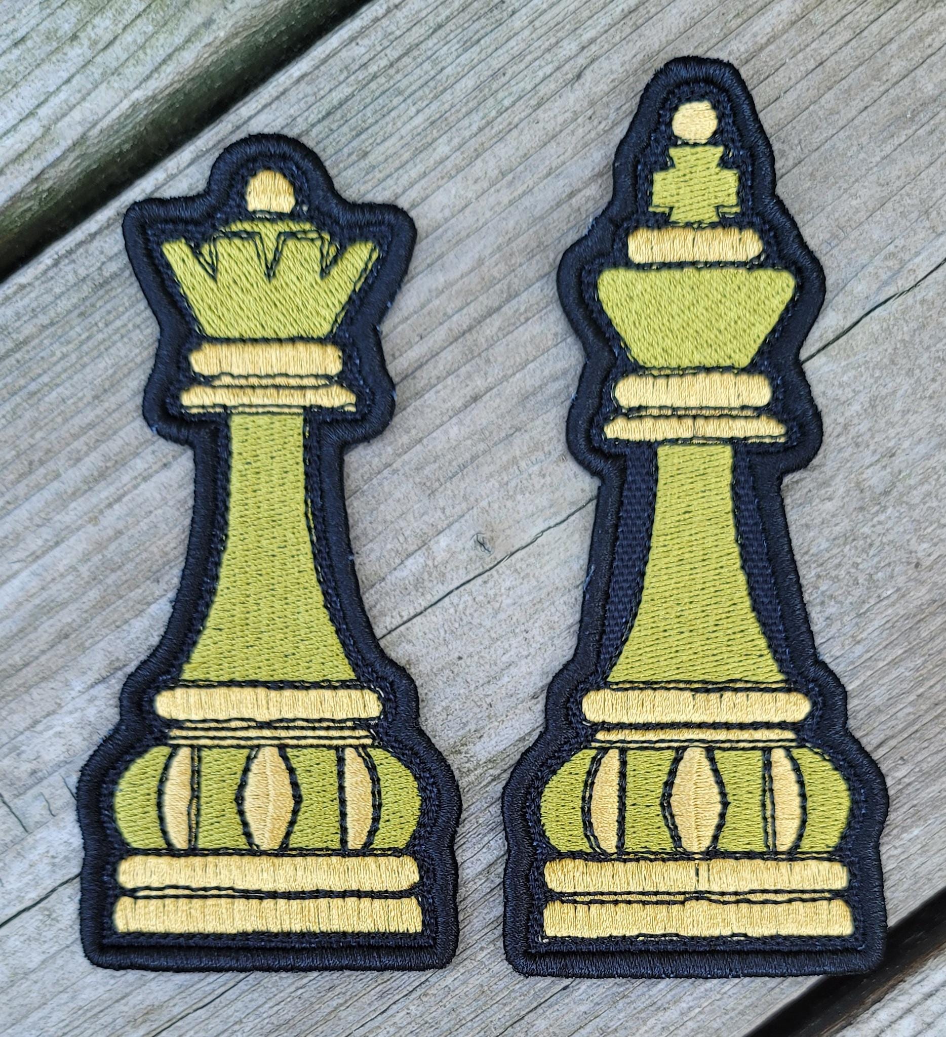 Chess piece embroidered patch.