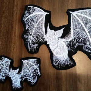 Ghost Bat Patch: Embroidered Felt Applique