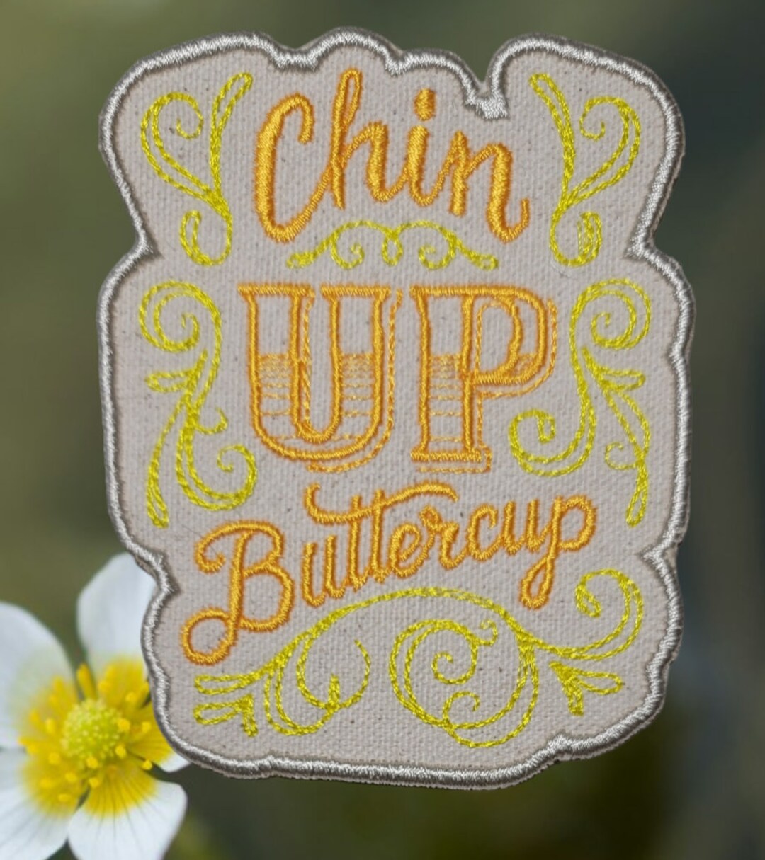 Chin up Buttercup Embroidered Patch - Etsy