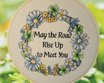 Irish blessing embroidered art