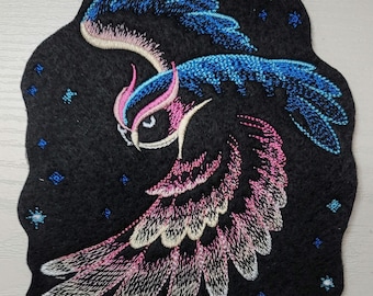 Parche bordado de búho celestial