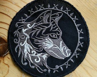Wolf patch, embroidered
