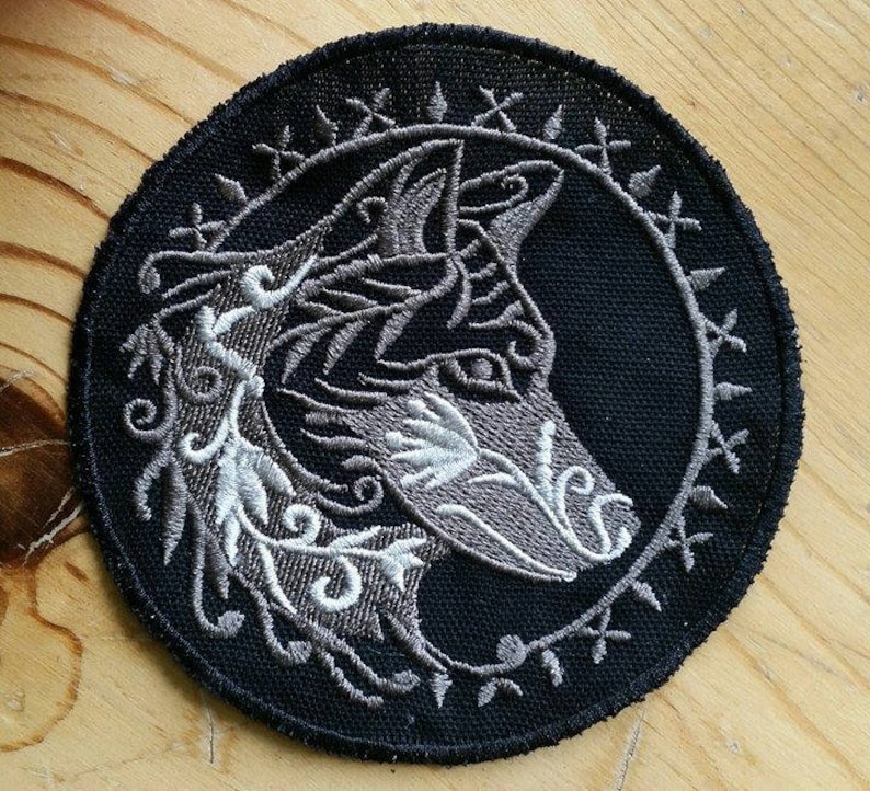Wolf Patch Embroidered Etsy