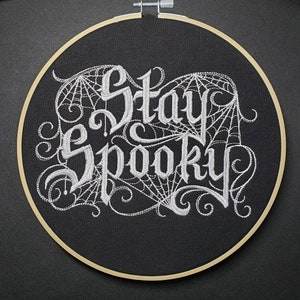 Spooky embroidery hoop art