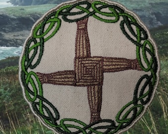 Saint Brigid's cross embroidered patch