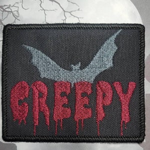 Creepy Bat Embroidered Patch - Horror Goth Applique